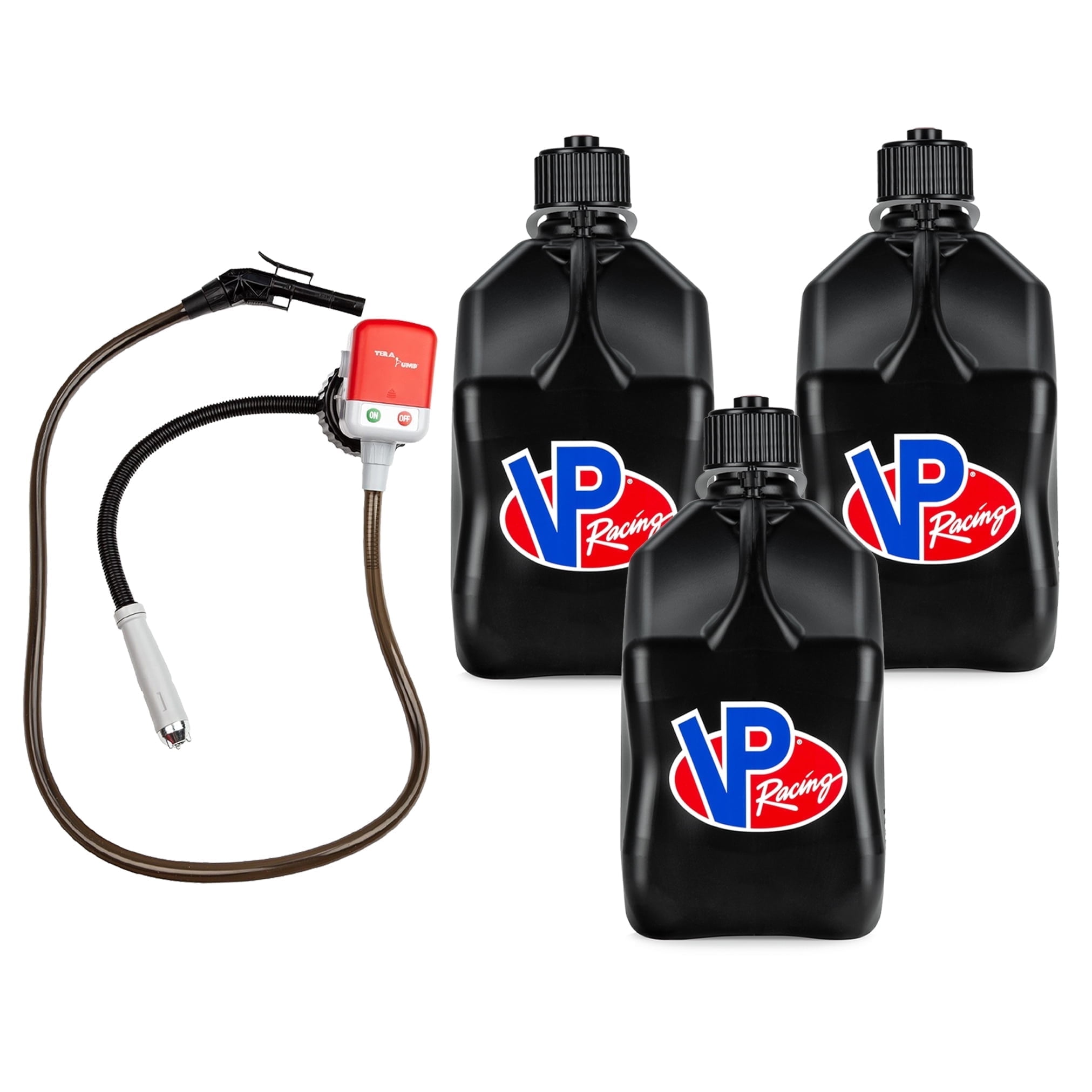 VP Racing Fuels 14 In Container Hose &amp; 5 Gallon Jug, White &amp; Patriotic