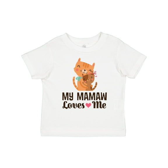 Inktastic Mamaw Loves Me Girl Granddaughter Cat Girls Toddler T-Shirt