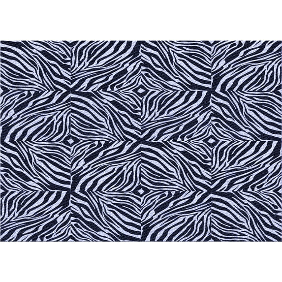 Ahgly Company Machine Washable Indoor Rectangle Transitional Night Blue Area Rugs, 5' x 7'