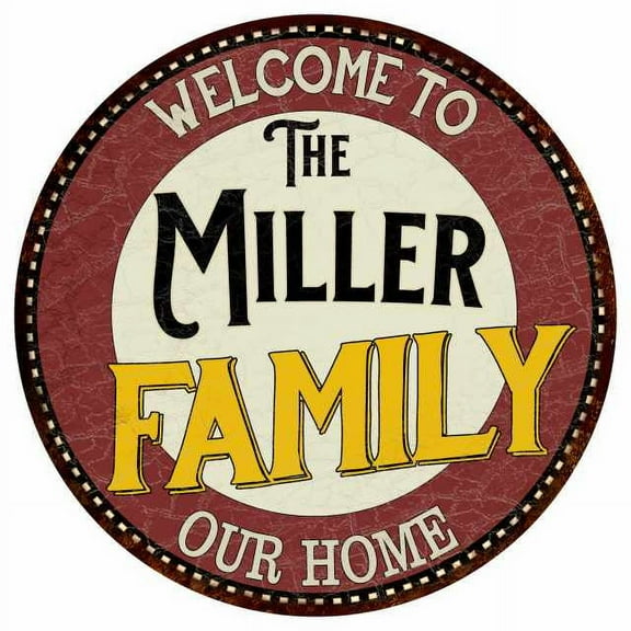 The Miller Family 14" Round Metal Sign Kitchen Game Room Decor 100140038007