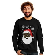 Tstars Mens Ugly Christmas Sweater Yo Yo Yo Black Santa Christmas Gift Funny Humor Holiday Shirts Xmas Party Christmas Gifts for Him Sweatshirt Ugly Xmas Sweater