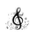 thumbnail image 1 of Pegatina de pared de notas musicales Toystoory autoadhesiva Decoración del hogar Negro 72X75cm, 1 of 6