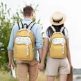 thumbnail image 4 of Disketp White Ice Cream print Canvas Backpack Lightweight Travel Daypack Student Rucksack Laptop Backpack-Small, 4 of 5