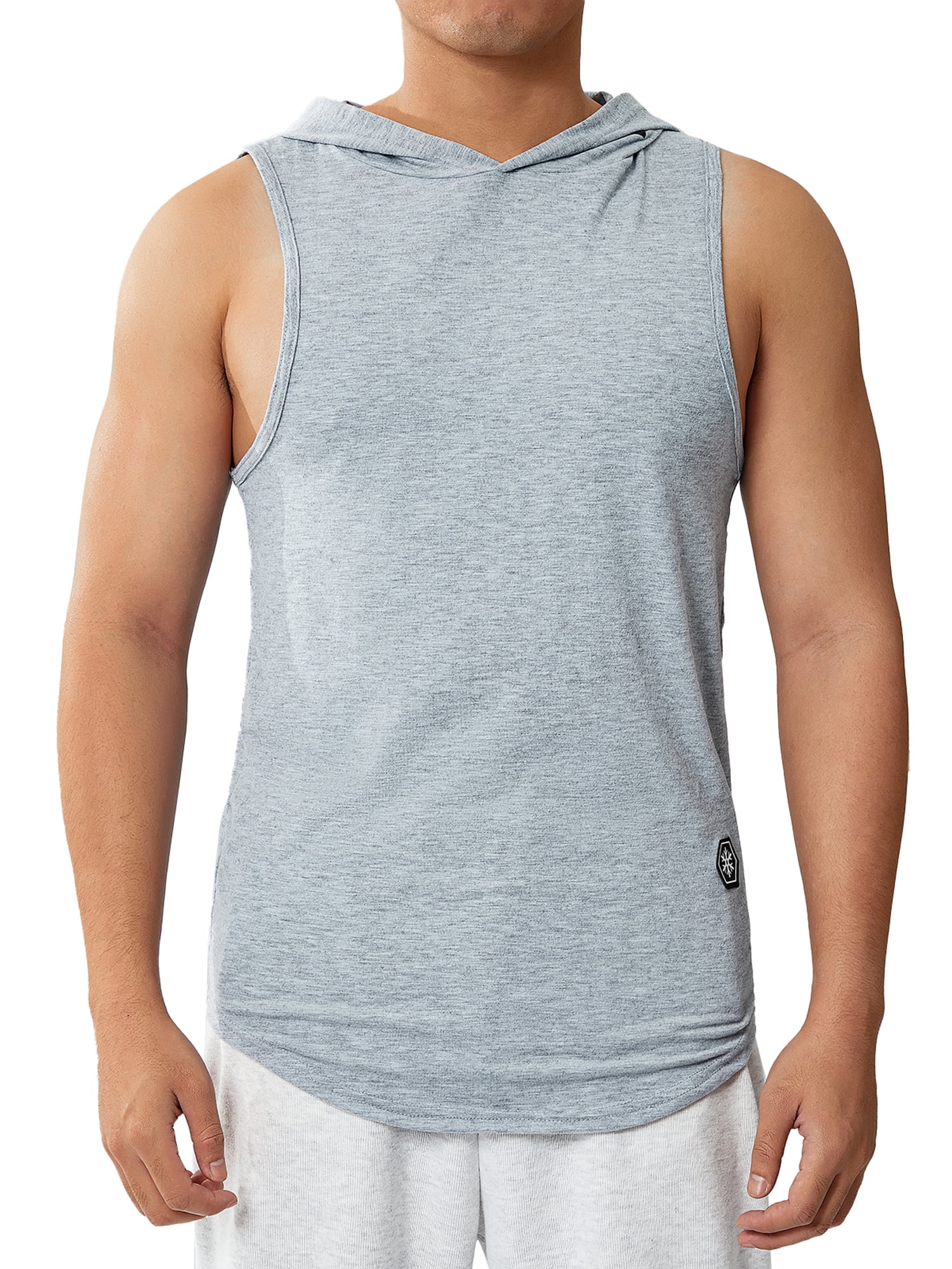 New Men Cool Sports Gym Plain Tank Top Hoodie Fitness Pullover