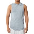 thumbnail image 4 of Chaleco Con Capucha Para Hombre Chaleco Deportivo Transpirable Con Estampado De Letras Sin Mangas XBTCLXEBCO Gris;3XL, 4 of 6