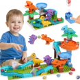 thumbnail image 1 of Set de construcción Marble Run COUOMOXA con temática de dinosaurios para niños de 3 a 8 años, 1 of 6