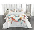 thumbnail image 3 of Ambesonne Crabs Quilted Bedspread Set 3 Pcs, Colorful Dotted Shape, Queen Size, Multicolor, 3 of 5