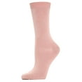 thumbnail image 1 of MeMoi Women's Flat-Knit Rayon Blend Crew Socks Misty Rose One Size, 1 of 1