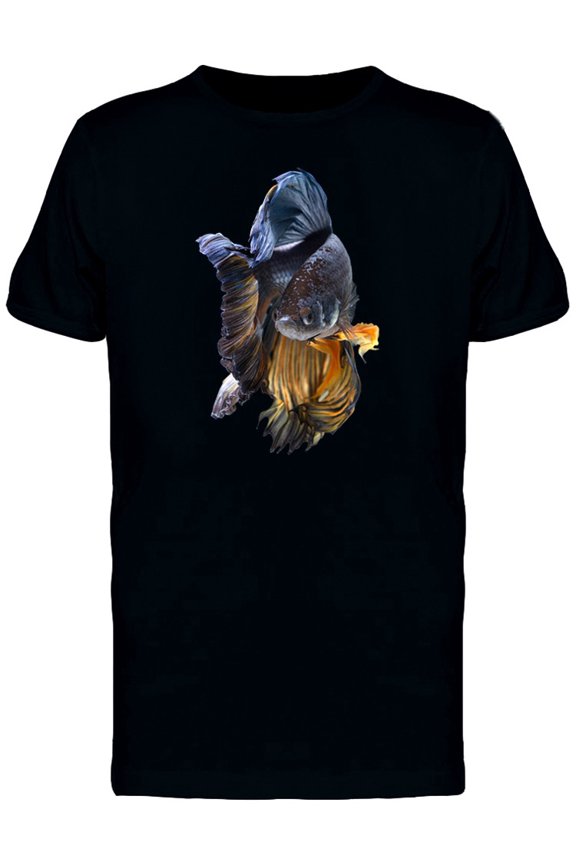 Black Fighting Betta Fish T-Shirt Men -Image by Shutterstock, Male Large