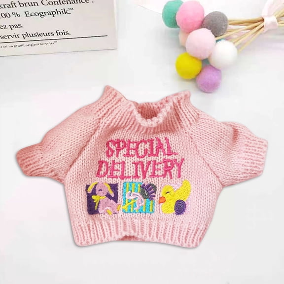 12-Inch Plush Duck Sweater Set, Fashion Doll Clothes Accessories for Stuffed Animals, DIY Outfits for 12-Inch Plushies, Stylish Knitted Mini Apparel D#185 Multicolor