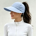 thumbnail image 2 of SAZBJOJN Sun Hats for Women Quick Drying Breathable Visor Hat Adjustable Ponytail Friendly Sports Cap Pre-Curved Sunscreen Baseball Cap for Outdoor Activities Blue, 2 of 6