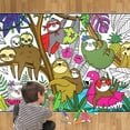 thumbnail image 2 of Giant Coloring Poster - Jumbo Coloring Sheets for Kids & Adults with Thick Bleed-Resistant Pages, Use on Floor, Wall, or Table, Use With Alcohol Based Markers (30" x 21", Silly Sloths), 2 of 7