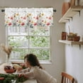 thumbnail image 6 of nqOlkjepod Colorful Flowers Farmhouse Short Window Curtain Valances, Spring Botanical Watercolor Wildflowers Rod Pocket Kitchen Valances for Living Room Bedroom Bathroom Cafe, 1 Panel - 60" x 18", 6 of 8