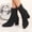 05#Black, variant on Women's Ankle Boots Pointed Toe Chunky Block Heel Short Boots for Women Low Heeled Booties