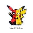 thumbnail image 1 of Parches de dibujos animados de Pokemon para ropa, pegatinas de Ash Pikachu Charizard Eevee, parche artesanal, insignia decorativa, apliques de tela, 1 of 4