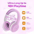 thumbnail image 3 of Auriculares Bluetooth EarFun K2 Kids con límite de volumen 40H Violet, 3 of 8