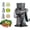Smoke Grey, variant on Rotary Cheese Grater with Handle Kitchen Shredder Slicer Grater Slicer Ice Shaver Cheese Vegetable Nuts Potato Zucchini Chocolate 3 Interchangeable Blades,Non-slip Suction Base