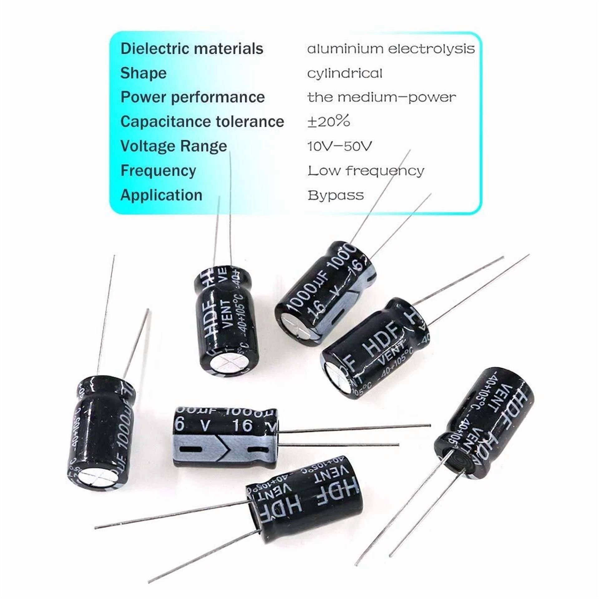 CIRCLE- Hilitchi 240-Pcs 24 Values Black Electrolytic Capacitors Assorted Assortment Kit
