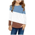 thumbnail image 2 of Holiday Outfits AJTQTH Kids Boys Girls Long Sleeve Color Block Sweatshirts Lightweight Casual Fall Winter Graphic T-Shirts Fashion Comfy Pullover Tops Blue 7-8 Years, 2 of 6