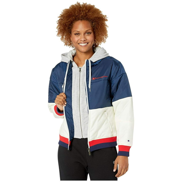 Champion Stadium Puffer Jacket Athletic Navy Chalk White Walmart