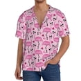 thumbnail image 3 of Fotbe Cool Flamingos print Short Sleeve Button Down Shirts for Men Casual Summer Beach Wrinkle Free Shirt-X-Large, 3 of 7