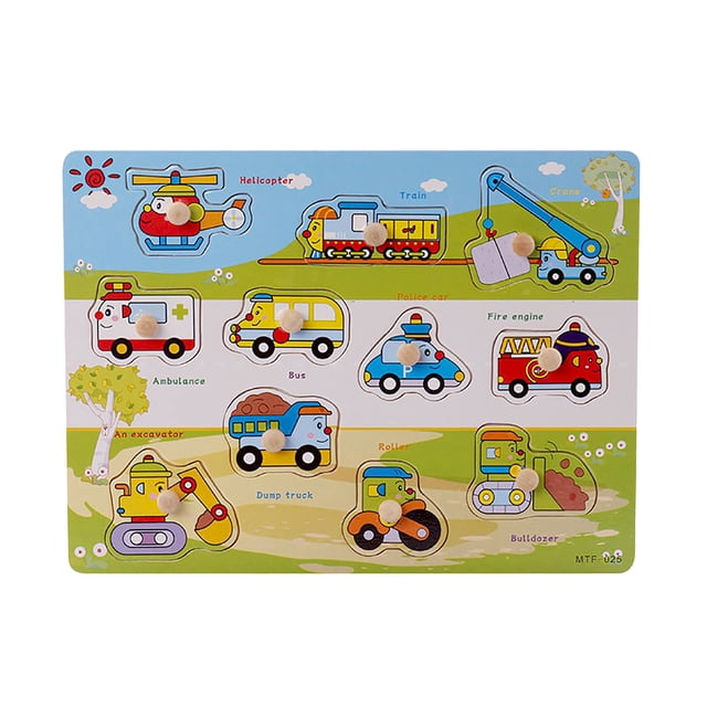HUASHENG Young Children's Building Block Puzzle Wooden Wooden Puzzle Intellectual Toy