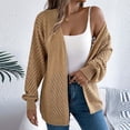 thumbnail image 1 of Cárdigan de moda para mujer, estilo casual, color sólido, holgado, de manga larga, suéter, chaqueta, blusa de poliéster para mujer, 1 of 9