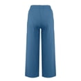 thumbnail image 5 of WULMLEO Linen Pants Women Spring Summer Dressy Casual High Waisted Drawstring Pant Cotton Straight Leg Lounge Trousers Royal Blue 3XL, 5 of 7