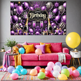 thumbnail image 5 of LUUFILx 180x110cm Glamour Purple Theme Birthday Banner Birthday Party Background Anniversary Backdrop Hanging Cloth Party Decoration Supplies, 5 of 8