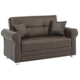 thumbnail image 3 of Ottomanson Paradise Sleeper Loveseat, Brown Leatherette, 3 of 7