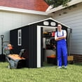 thumbnail image 6 of 8x6 FT Metal Storage Shed with Lockable Doors & Air Vents, Outdoor Tool Shed for Backyard, Garden & Patio, 6 of 22
