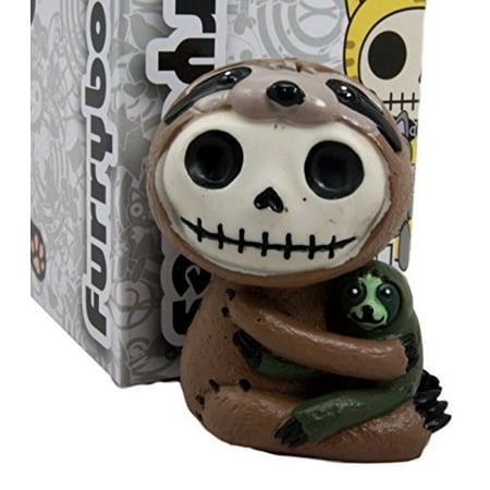 Collectible Statue Figurine - Ebros Furry Bones Three Toed Sloth Brady Voodoo Skeleton Figurine Furrybones Costume Skeleton Monster Collectible Statue 2.5