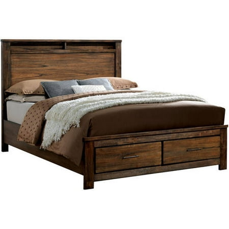 Furniture of America Madera Storage Oak Bed,