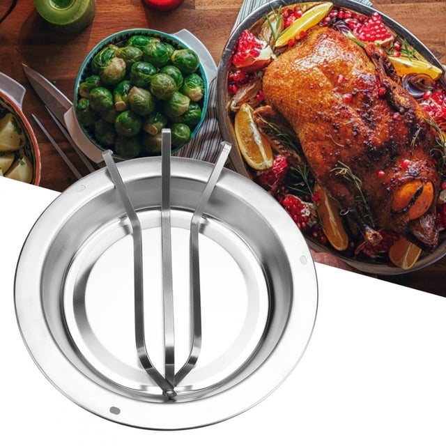 Soporte para Asador de Pollo de Acero inoxidable, Herramientas para Asar Asado Con Fácil Montaje y Limpieza, Adecuado para Acamp al Aire Libre