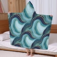 thumbnail image 5 of Blue Gold Wave Marble Pattern Hooded Bath Towel，60"x35" for Ages 3 To 12 Kids, Quick Dry Lightweight Soft Microfiber Hood Beach Towel Cover Up for Kids, 5 of 7
