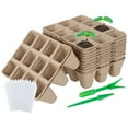 thumbnail image 2 of 12/24pcs Seedlings Starter Trays with 12/24pcs Plant Labels Biodegradable Peat Pots Eco-friendly Plant Starting Pots Germination Container for Garden Greenhouse, 2 of 7