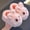 Light Pink, variant on Slippers For Girls Teen Size 4-5 Years Closed Heel Rabbit Print Fuzzy Plush Soft Warm Light Pink Sandal
