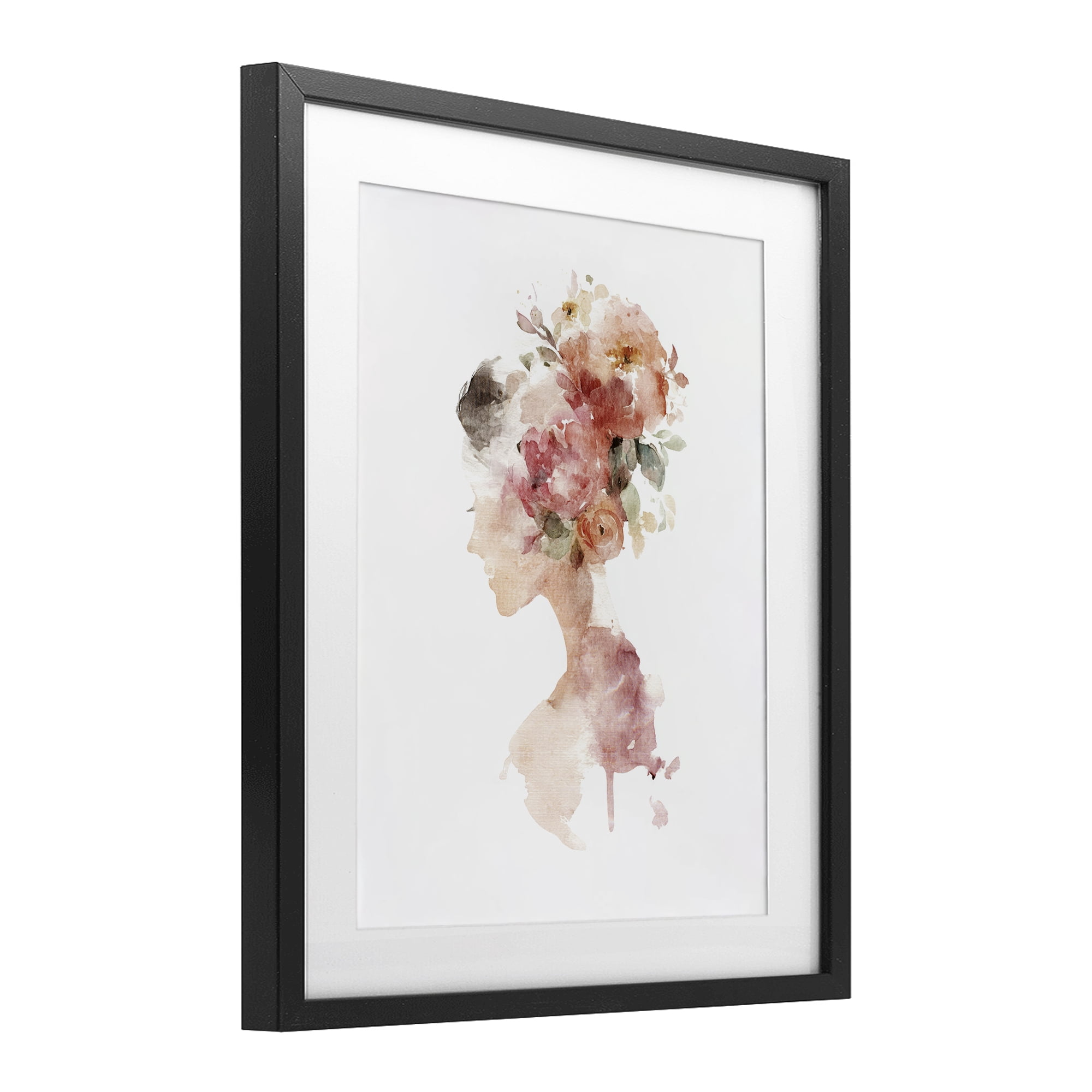 Stupell Industries Flowing With Petals Portrait Black Framed Print Under Glass, design by Svetlana Aleynikova