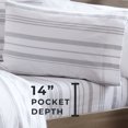 thumbnail image 6 of Great Bay Home Turkish Cotton Solid Flannel Sheet Set  (California King, Soft Grey - Stripe), 6 of 6