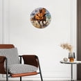 thumbnail image 2 of 12 Inch Wall Clock Battery Operated Silent Clock Decorative for Office, Kitchen, Outdoor, Living Room，Chestnut Horse Rushing To Shore Lovely Art, 2 of 4