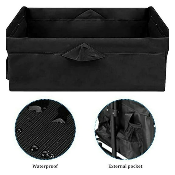 Folding Wagon Lining Cloth Bag Trolley Cart Inner Bag Replacement Storage Bag Black