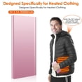 thumbnail image 4 of TeqHome 20000mAh Power Bank for Heated Vest Portable Charger 5V 2.1A Dual USB Ports Battery Pack for Heated Blanket Clothing (Rose Gold,3Pcs), 4 of 10