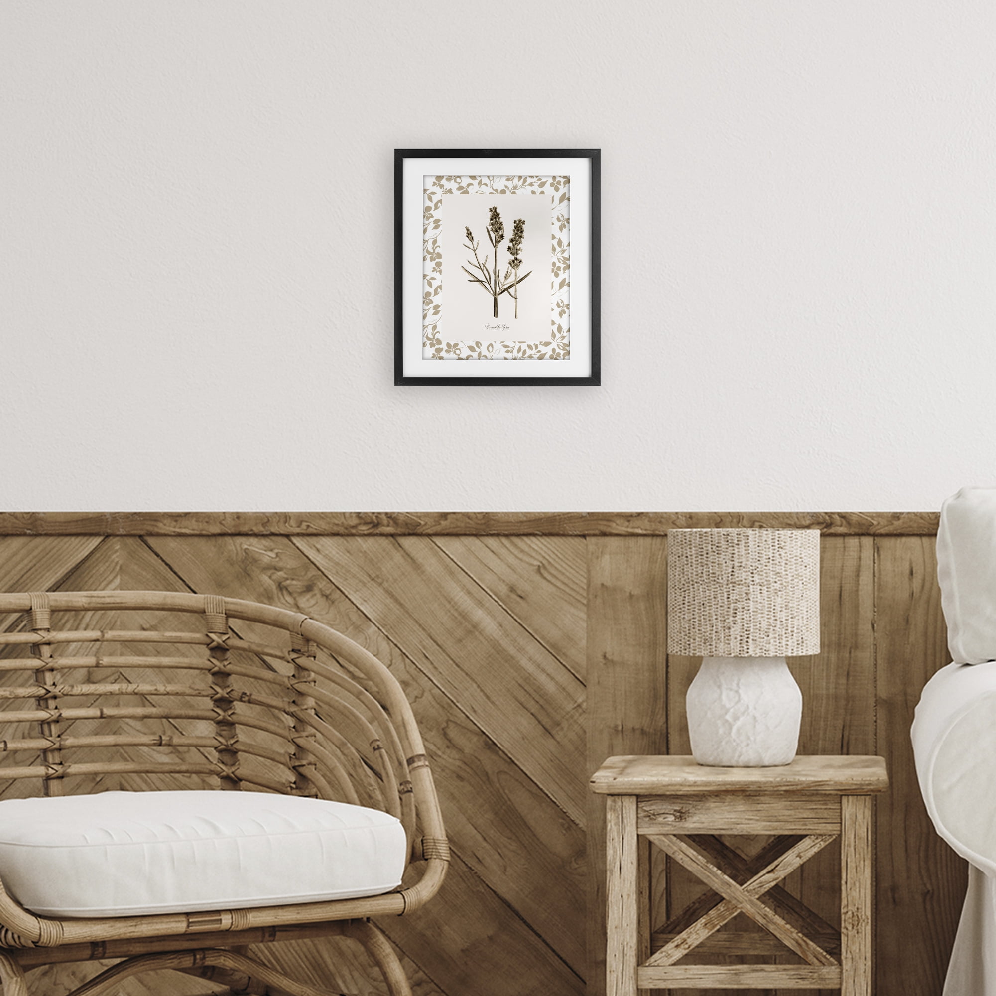 Stupell Industries Neutral Imperial Herb Study Black Framed Print Under Glass, design by Kelly Donovan