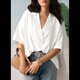 thumbnail image 5 of Blusa Informal Elegante para Mujer, de Negocios, de Corta, con Cuello en V y Tapeta, Camisa de Trabajo M, 5 of 8