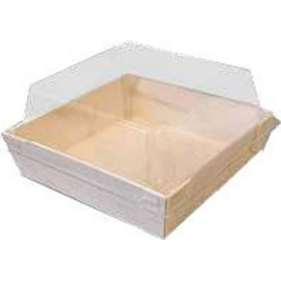 7X7 VerTerra Balsa Wood Tray with Clear Cover - 100 pcs