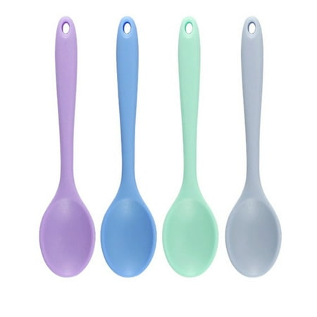 

GLFILL 4 Pieces Silicone Mixing Spoons Kitchen Cooking Spoons for Baking Stirring