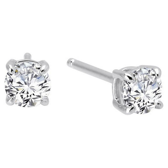 Lafonn Classic Sterling Silver Platinum Plated Lassire Simulated Diamond Earrings (0.5 CTTW)