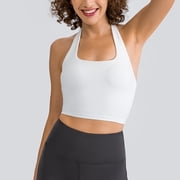 Plus Size Sports Bra Breathable Workout Bra for Gym Womens Halter Sports Bra Yoga Bralette Crop Bras Top
