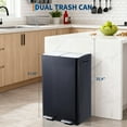 thumbnail image 4 of Kojooin Poubelle et Bac de Recyclage en Acier Inoxydable à Double Compartiment, 16 Gallons, 4 of 8
