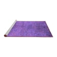 thumbnail image 2 of Ahgly Company Machine Washable Indoor Round Oriental Purple Industrial Area Rugs, 7' Round, 2 of 4